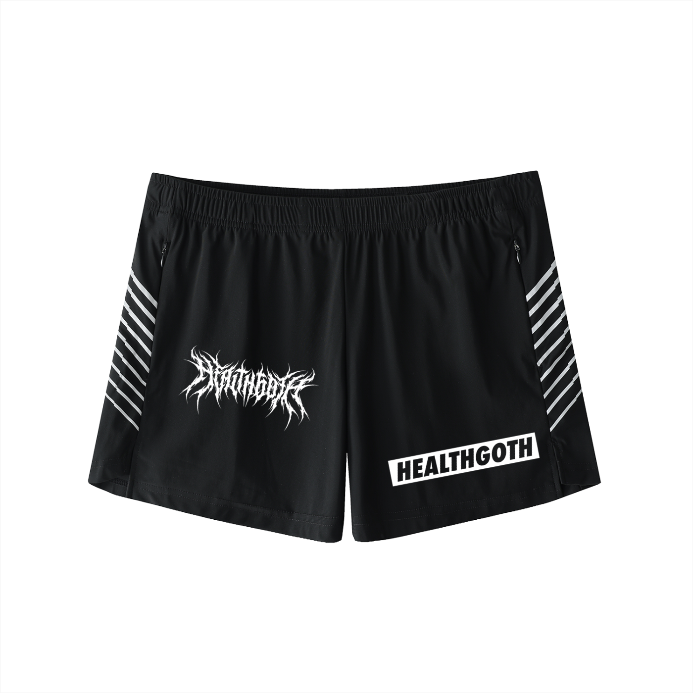 HEALTH GOTH Men's Side-Stripe Performance Shorts