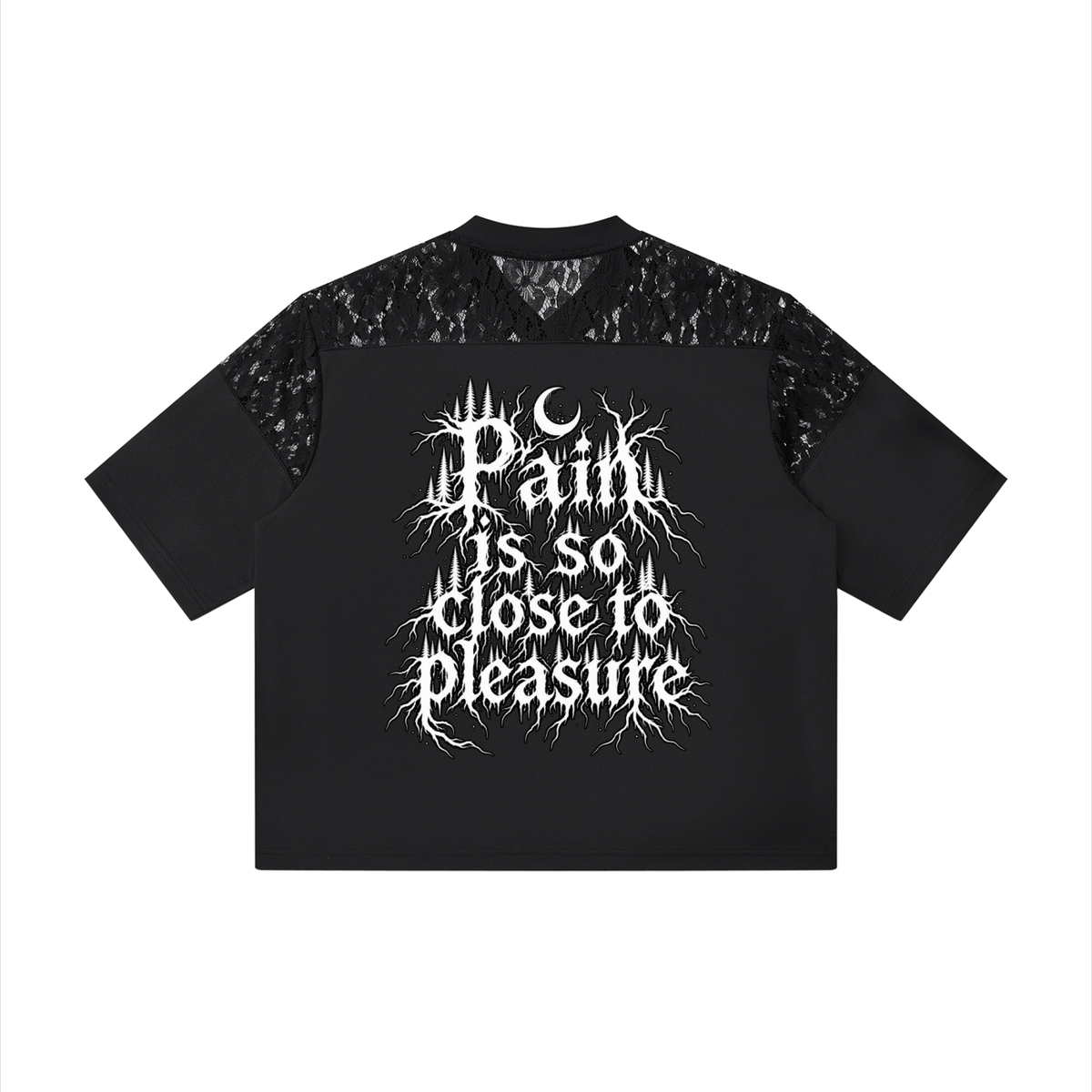 Heath Goth Unisex Lace Paneling V-Neck T-Shirt