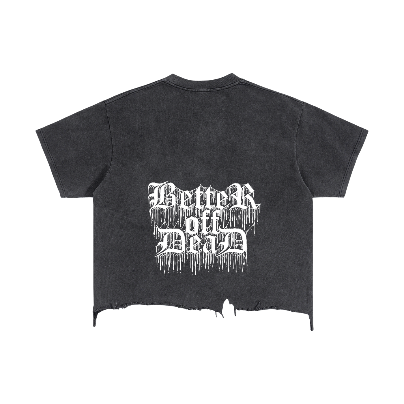 Dont Care Vintage Wash Boxy Distressed Hem T-Shirt