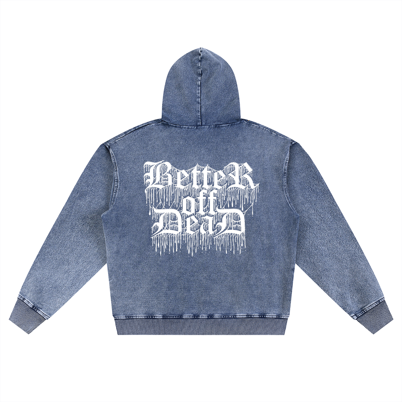 Goths Snow Wash Oversized Zip-Up Hoodie