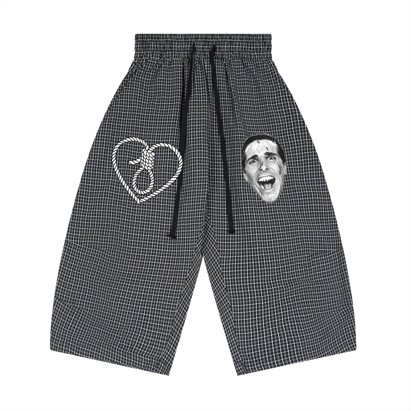 Gothsdoingthings Unisex Plaid Loose Capri Shorts