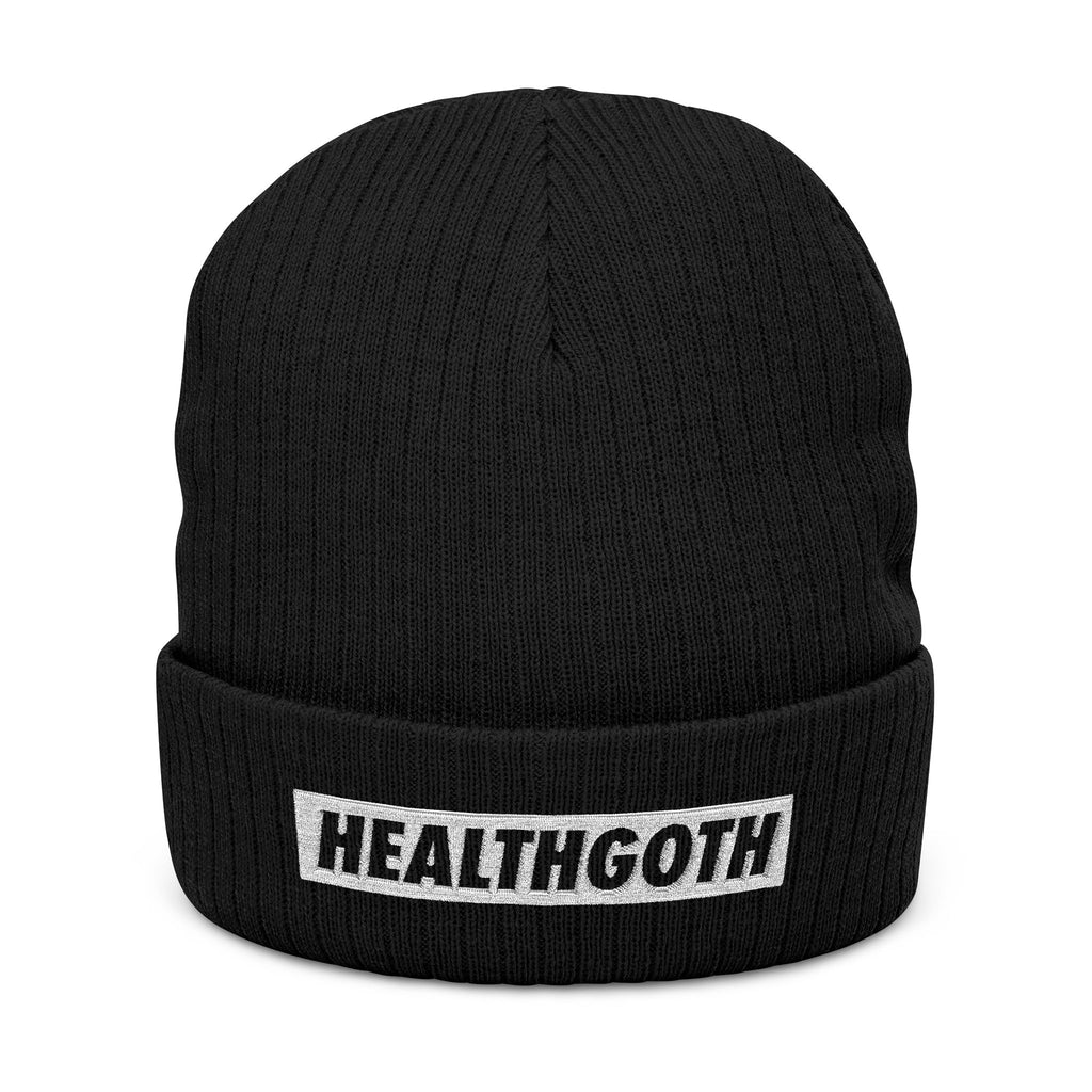 Healthgoth Ribbed Knit Beanie (Embroidery)