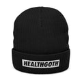 Healthgoth Ribbed Knit Beanie (Embroidery)