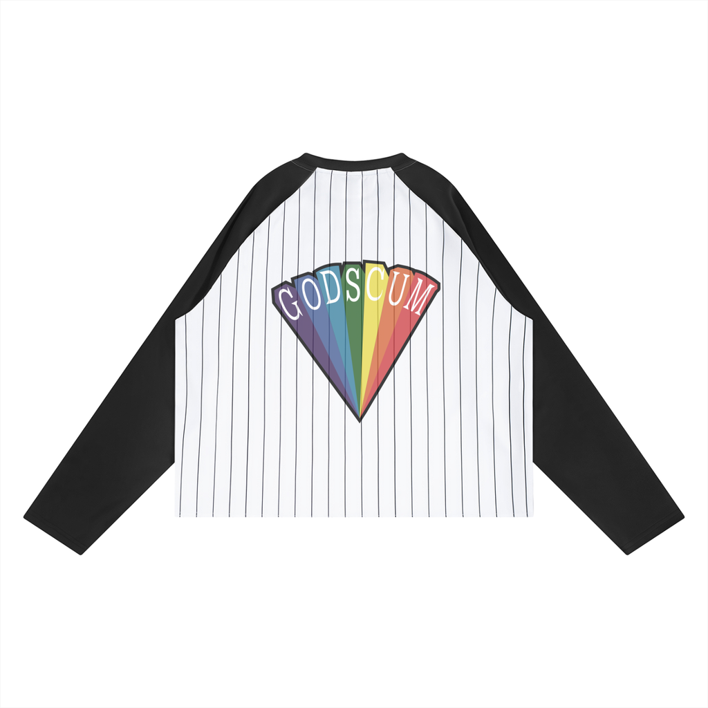 Heart Striped Raglan Long Sleeve T-Shirt