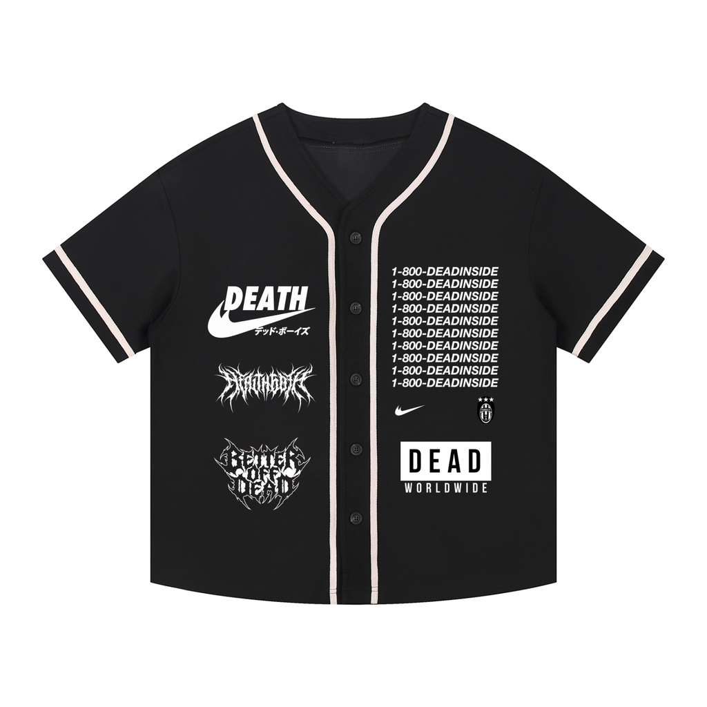 Heath Goth Contrast Piped Button-Up Jersey