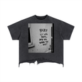Baby Wash Boxy Distressed Hem T-Shirt