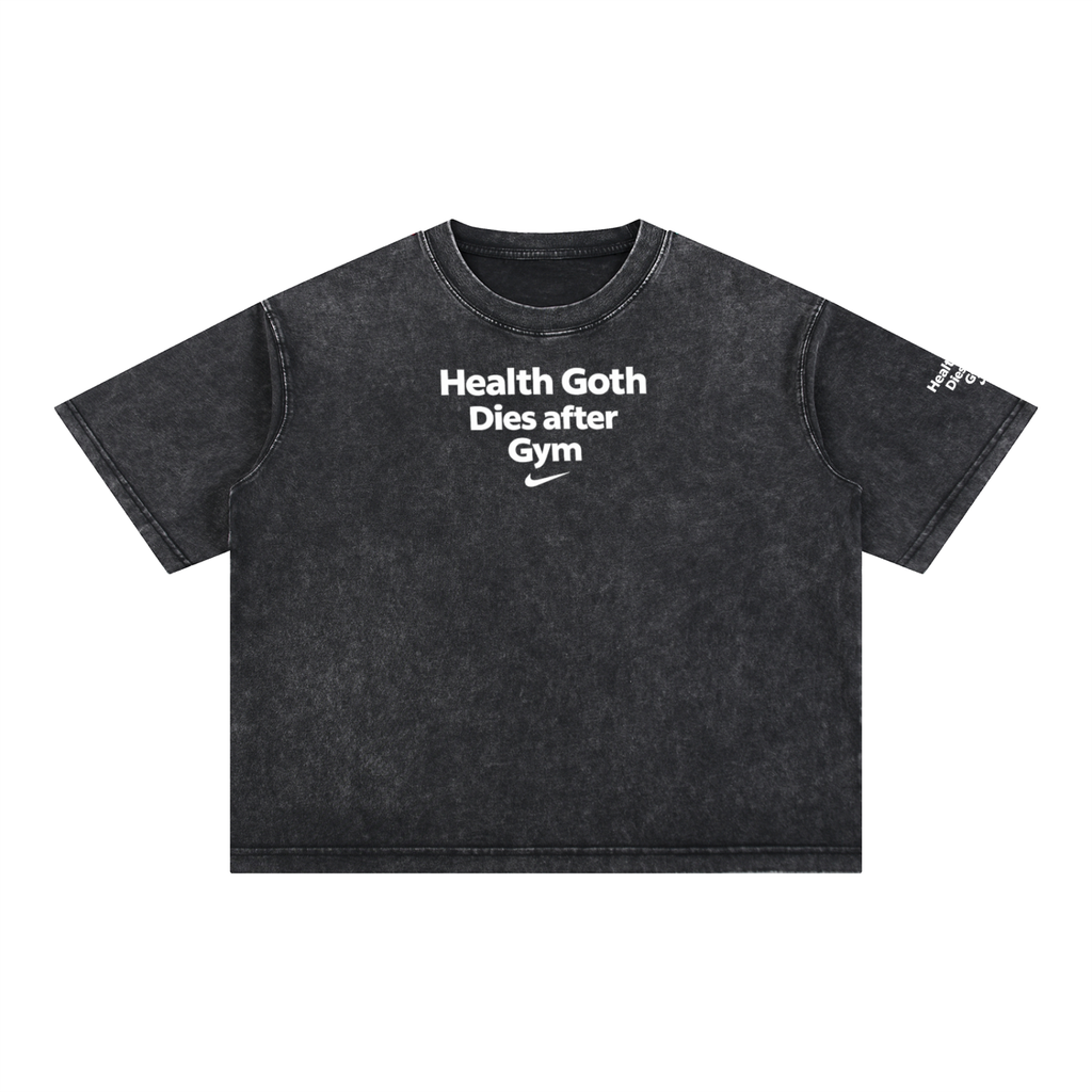 Health Goth Mineral Wash Boxy Cotton T-Shirt