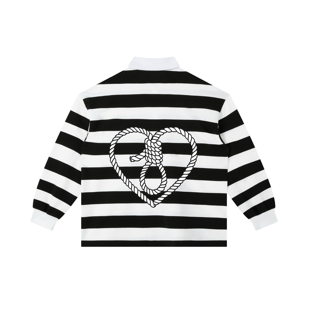 Rose Color Block Stripe Polo Shirt
