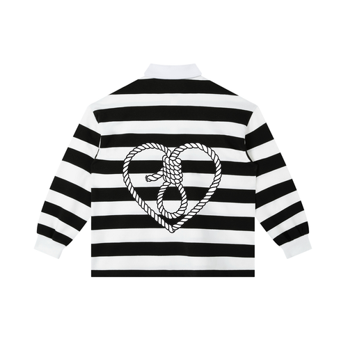 Rose Color Block Stripe Polo Shirt