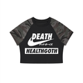 Heath Goth Women’s Camo Raglan Crop T-Shirt