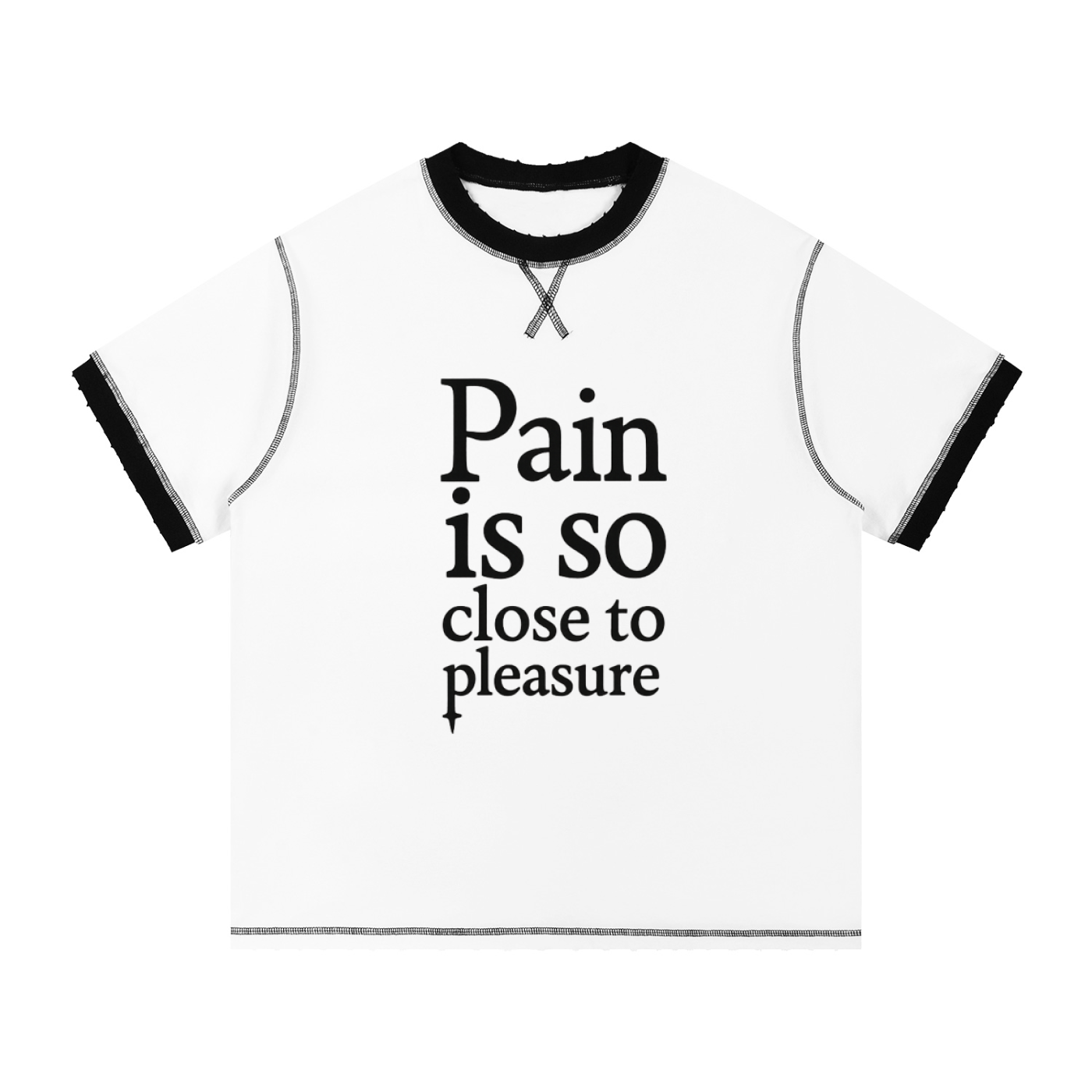 pain Contrast-Stitched Cotton T-Shirt