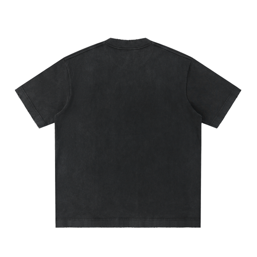 Biohacking Heavyweight Vintage Washed Frayed T-Shirt