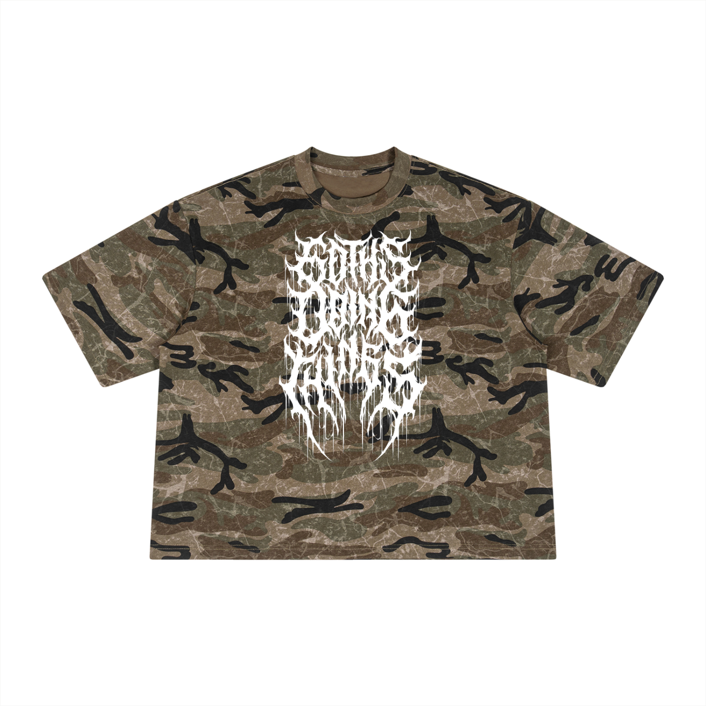 Gothsdoingthings Boxy Camo Print T-Shirt