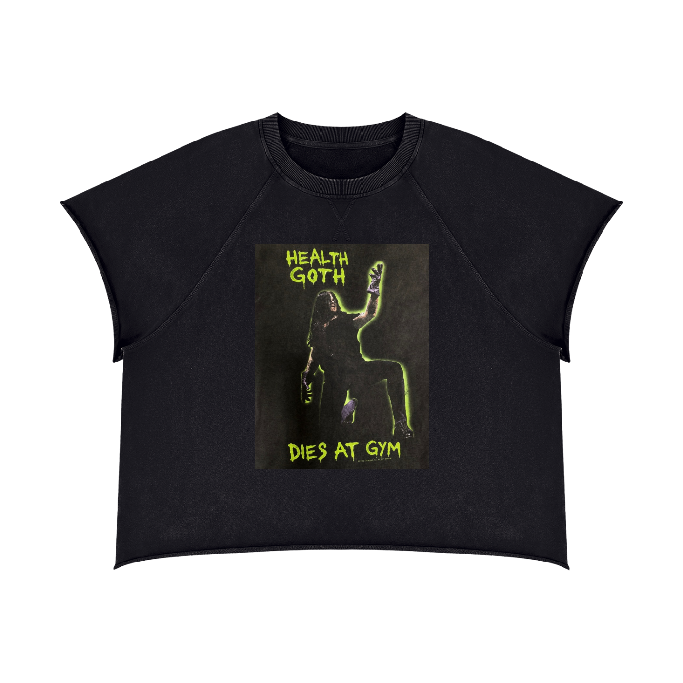 Health goth Unisex Vintage Wash Raw Edge Boxy T-Shirt