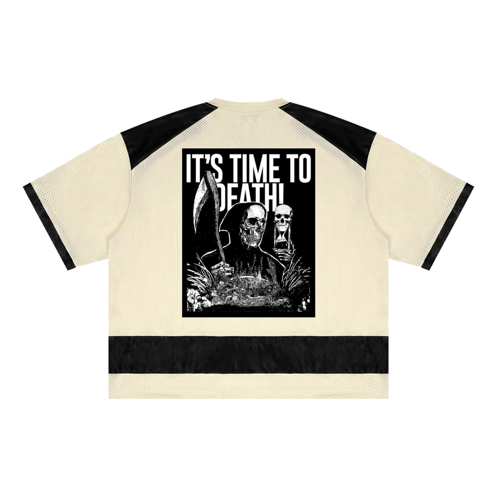 Time to Death Raglan Sleeve Mesh Boxy T-Shirt