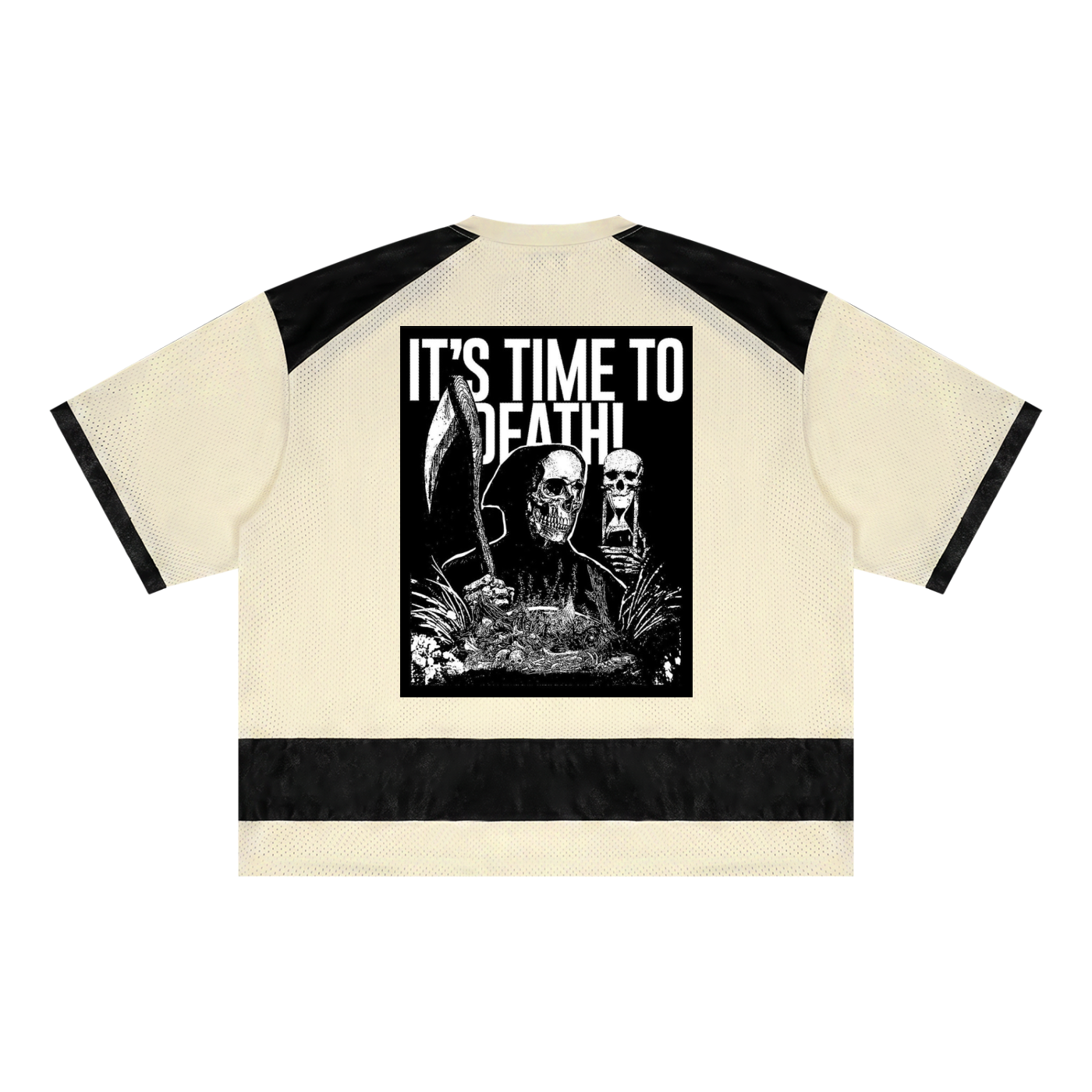 Time to Death Raglan Sleeve Mesh Boxy T-Shirt