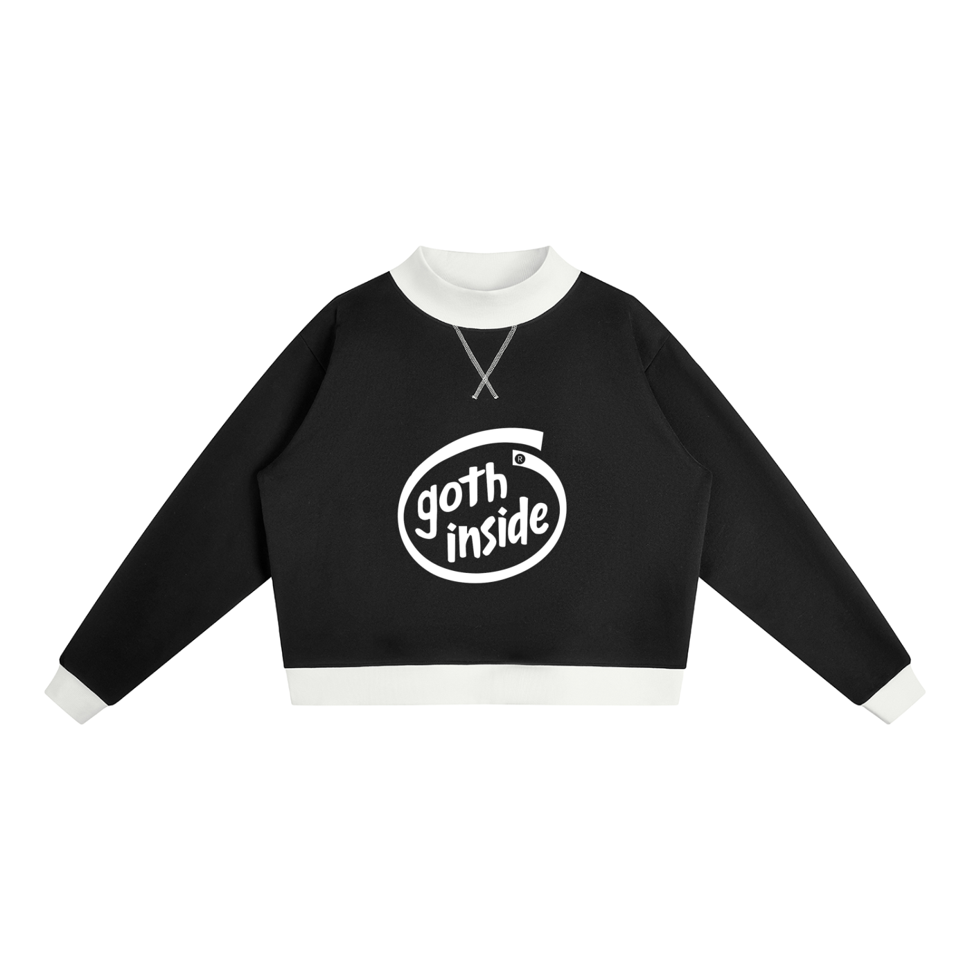 Goth inside Women’s Mock Neck Crewneck Sweatshirt