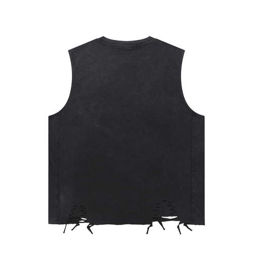 P Snow Washed Raw-Hem Tank Top