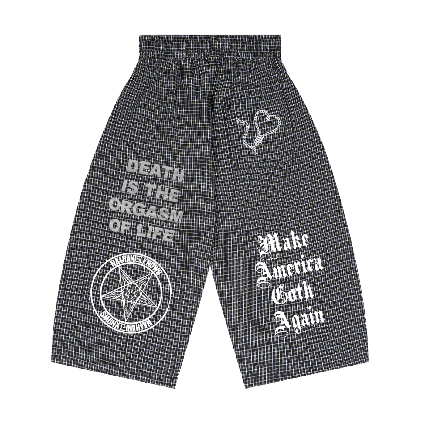 Gothsdoingthings Unisex Plaid Loose Capri Shorts