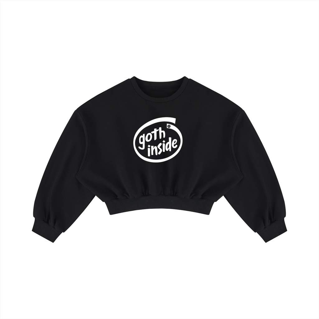 Goth INSIDE Women's Boxy Cropped Crewneck Sweatshirt