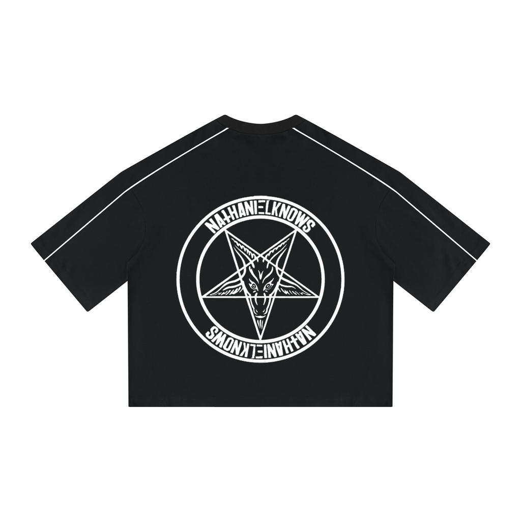 Heath Goth Unisex Heavyweight Boxy Piping T-Shirt