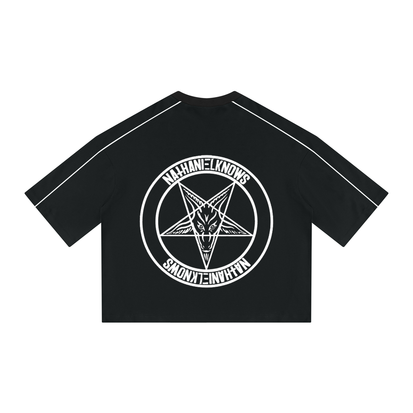 Heath Goth Unisex Heavyweight Boxy Piping T-Shirt