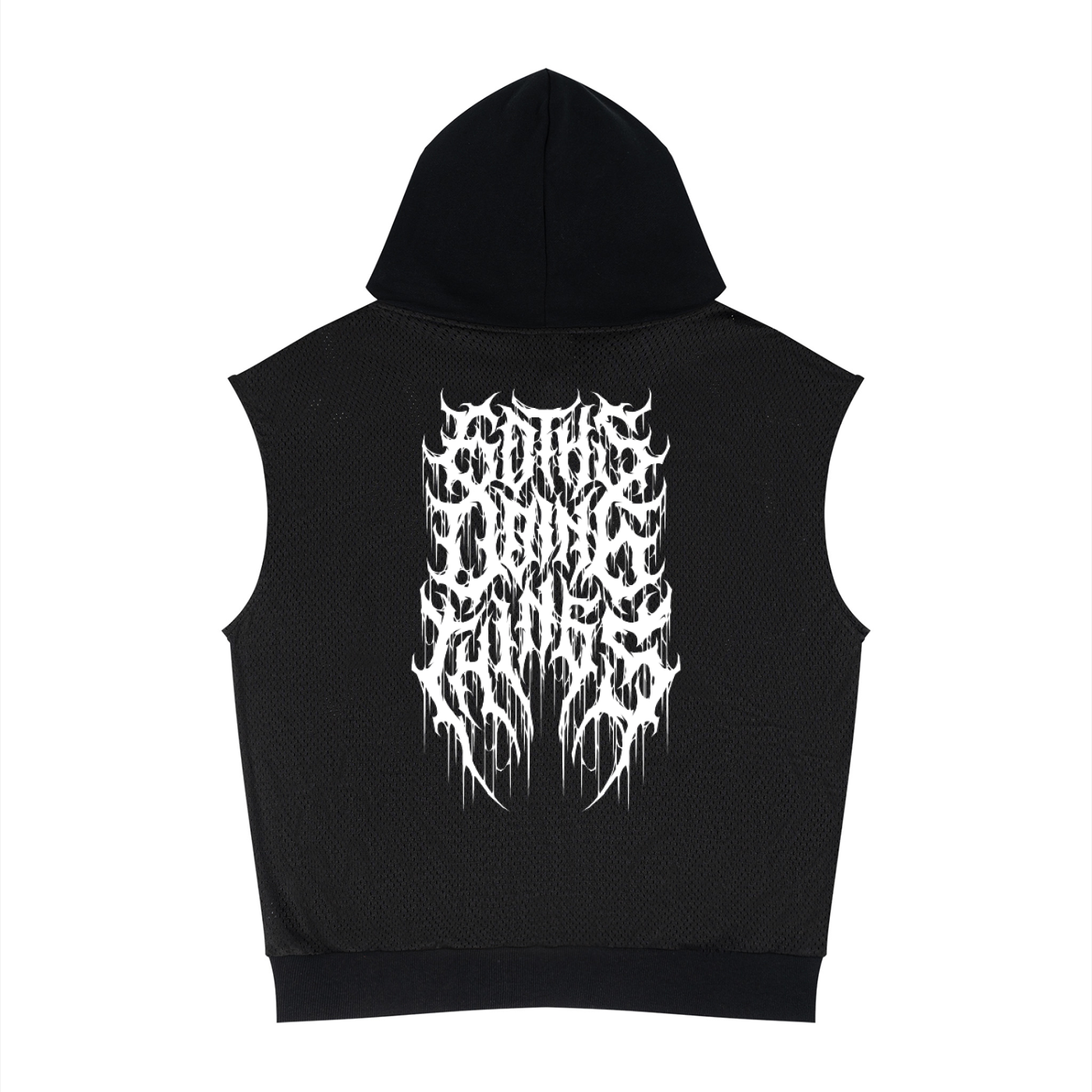 Unisex Panel Mesh Sleeveless Hoodie