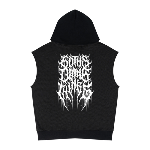 Unisex Panel Mesh Sleeveless Hoodie