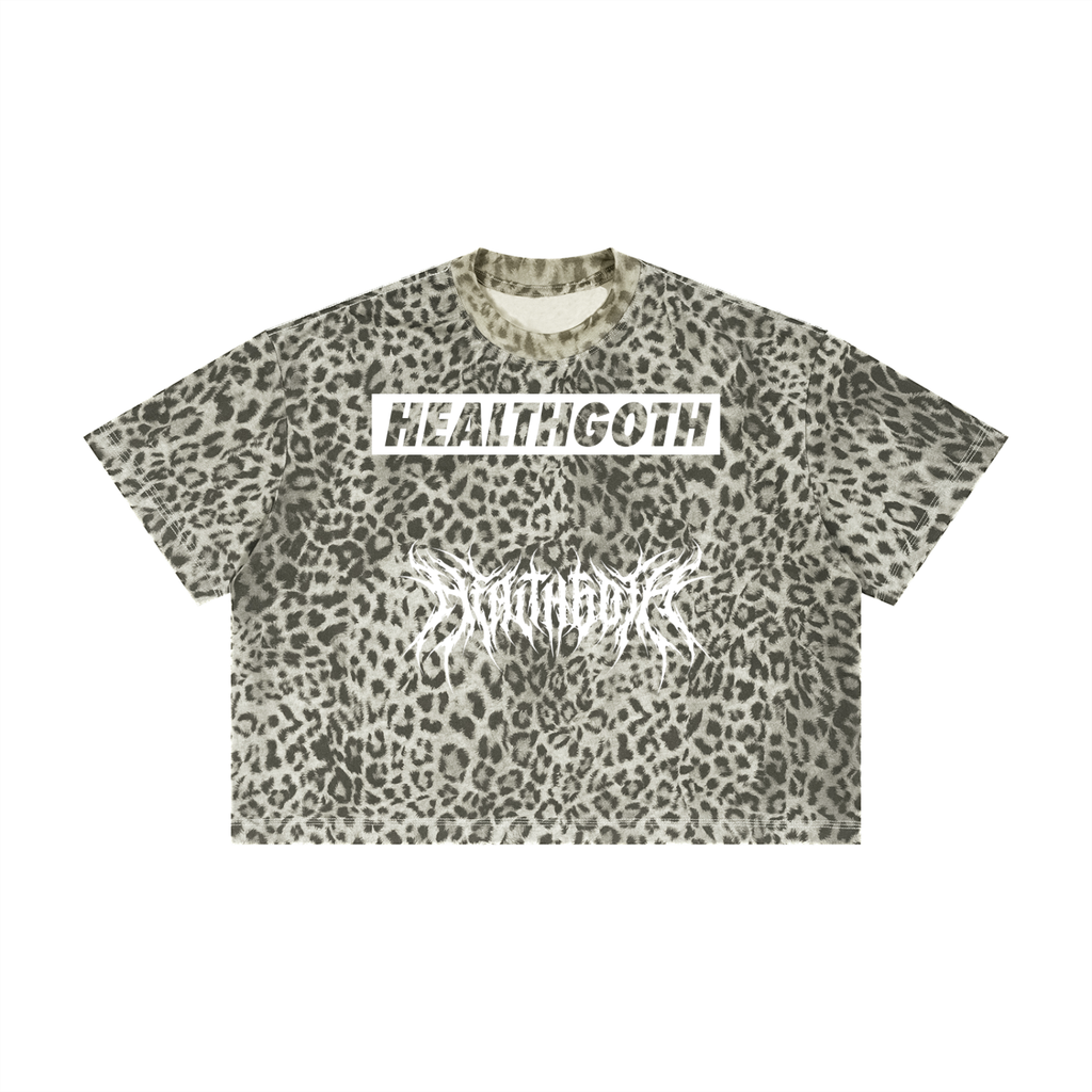 Health Goth Unisex Leopard Print Boxy T-Shirt