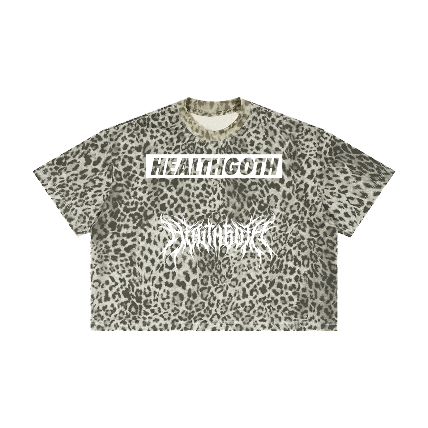 Health Goth Unisex Leopard Print Boxy T-Shirt
