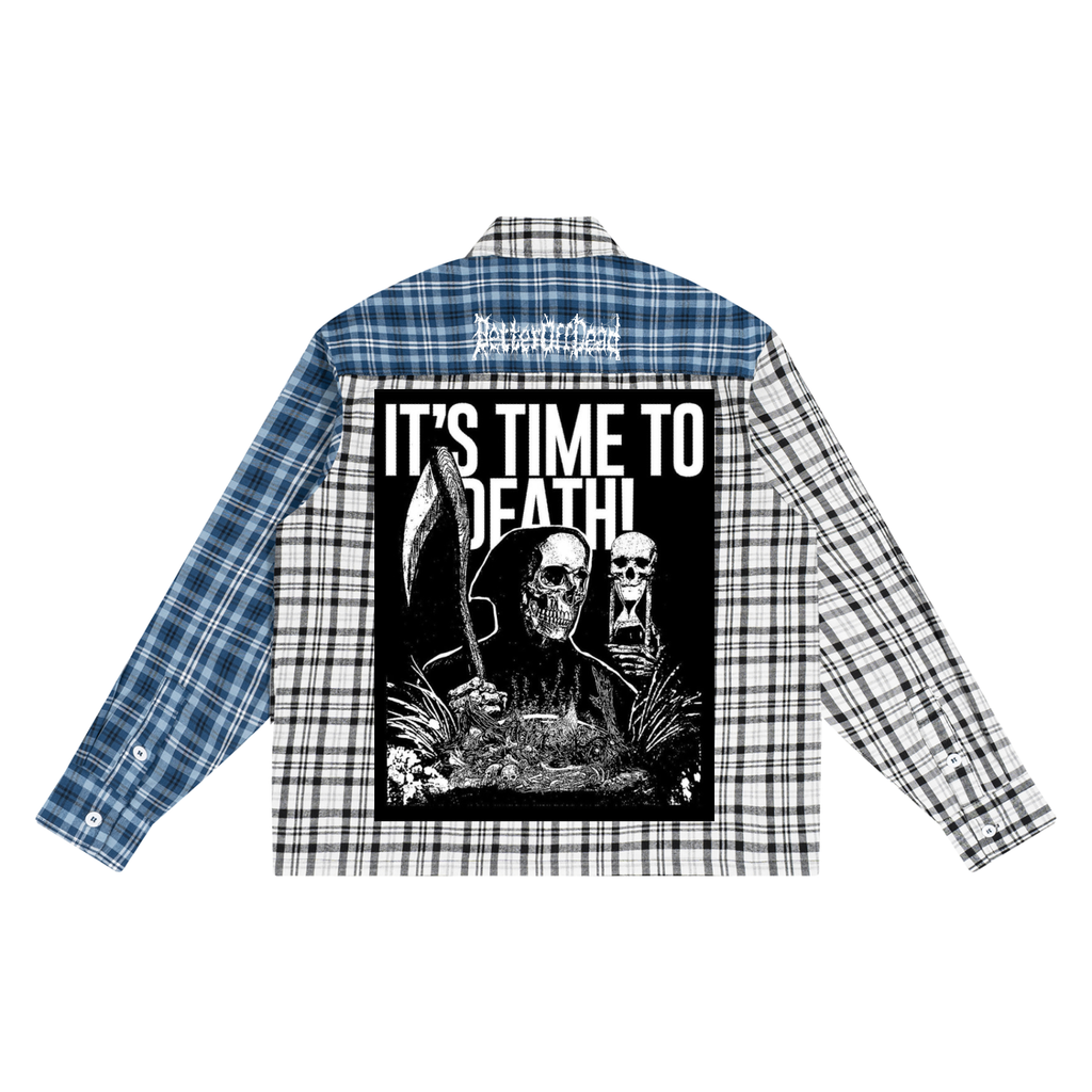 Pain Unisex Oversized Plaid Color Block Shirt