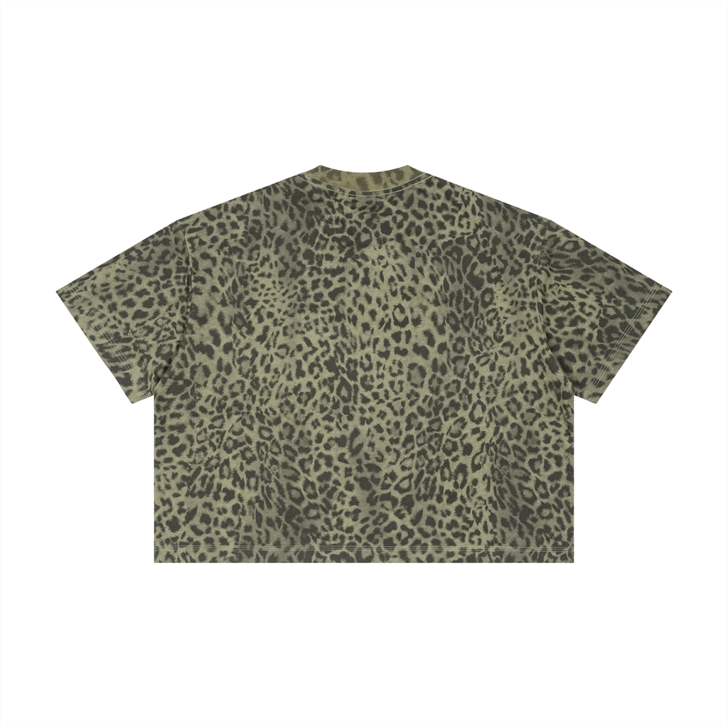 God Leopard Print Boxy T-Shirt