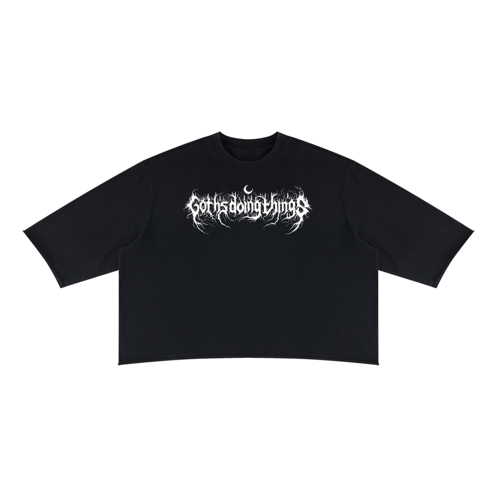 Gothsdoingthings Unisex Mineral Wash Raw Hem Boxy T-Shirt