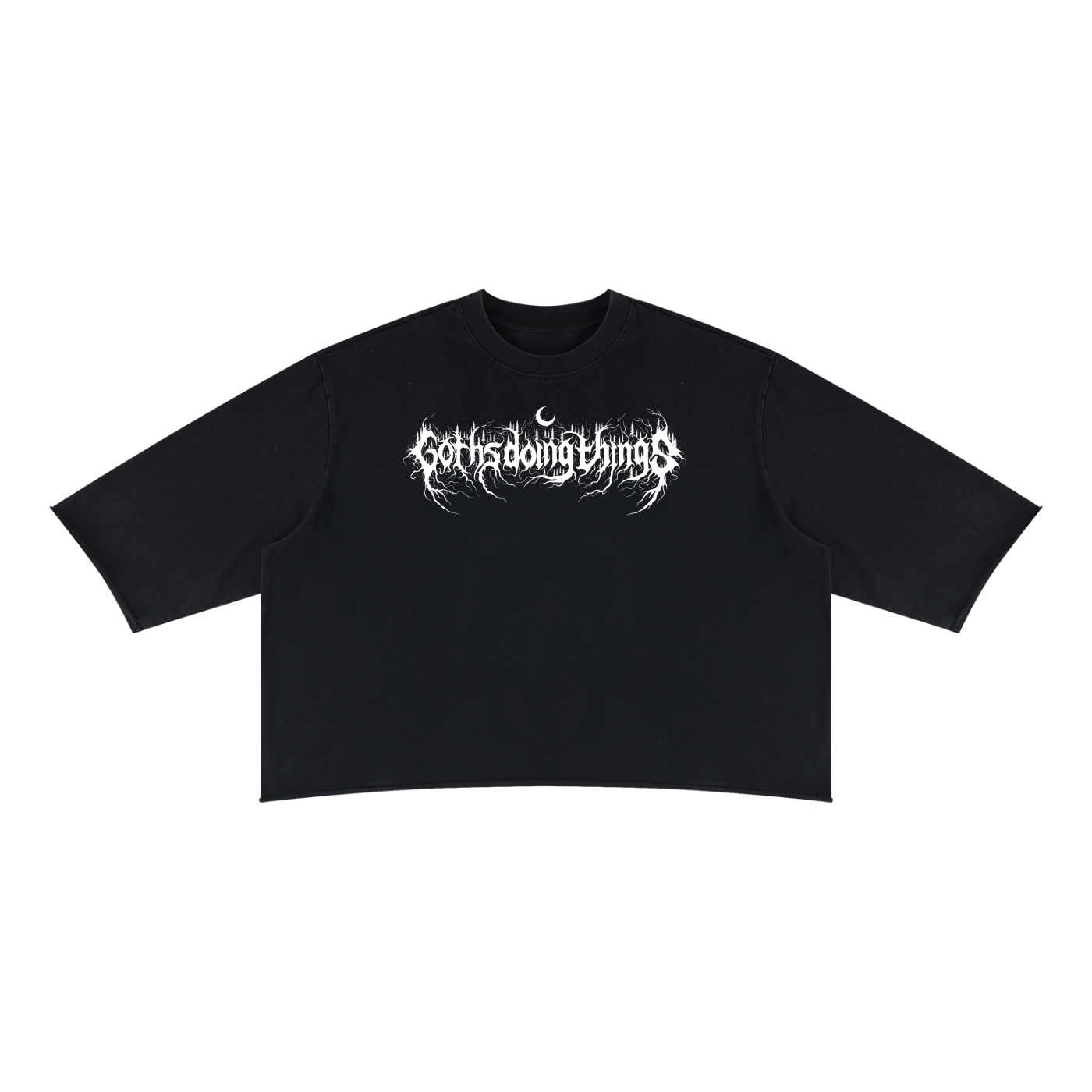 Gothsdoingthings Unisex Mineral Wash Raw Hem Boxy T-Shirt