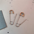 Y2K Safety Pin Charm Hoop Earrings, Punk product photo 5