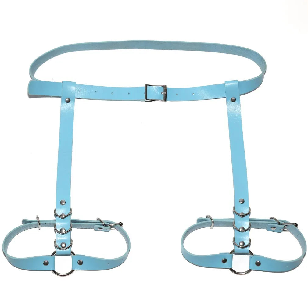 Leather Leg Harness, Goth Body Straps product photo 4