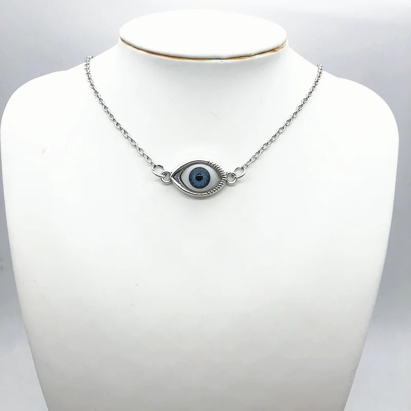 Turkish Evil Eye Pendant Necklace, Punk product photo 3