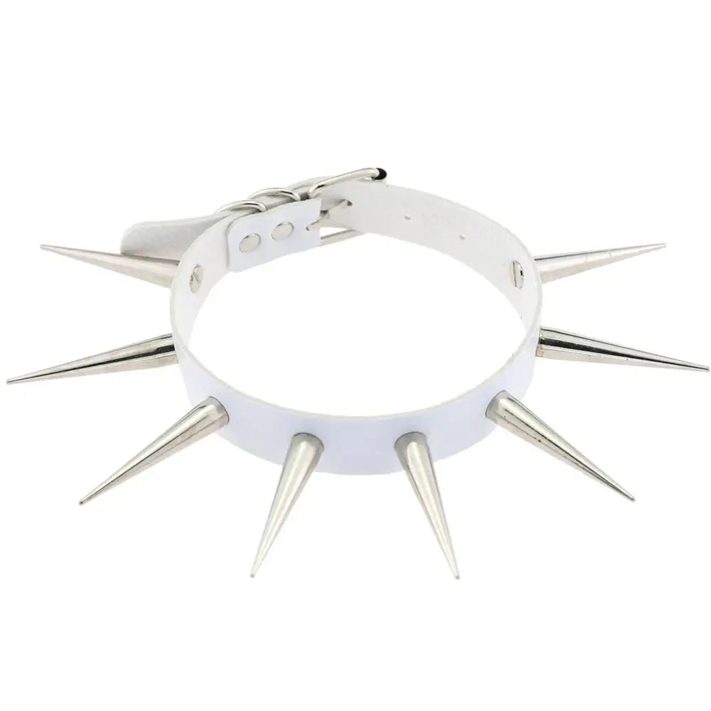 Big spiked studded punk collar choker, view 4