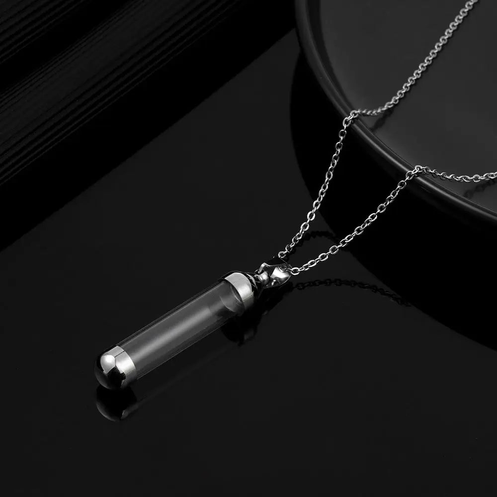 Openable Glass Vial Necklace, Keepsake Pendant product photo 5
