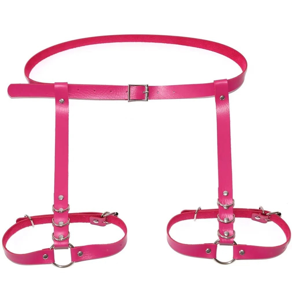 Leather Leg Harness, Goth Body Straps product photo 5