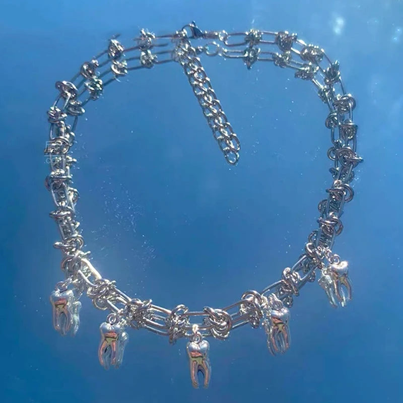 Thorns & Teeth Necklace, Punk Hip Hop product photo 2