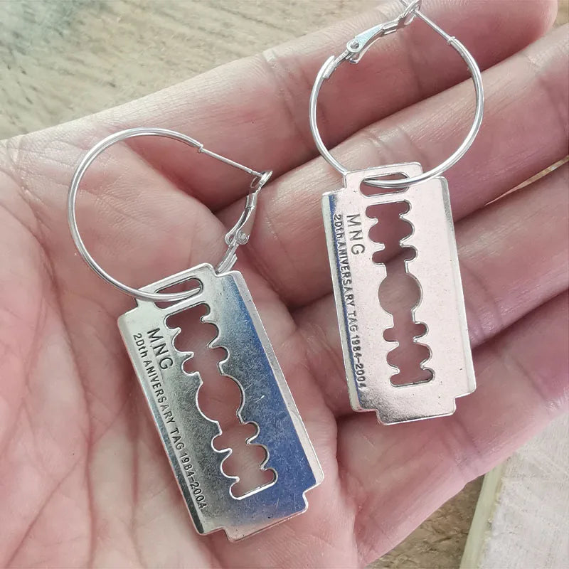 Razor Blade Drop Earrings, Punk product photo 4