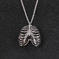 Anatomical Ribcage Heart Necklace, Gothic