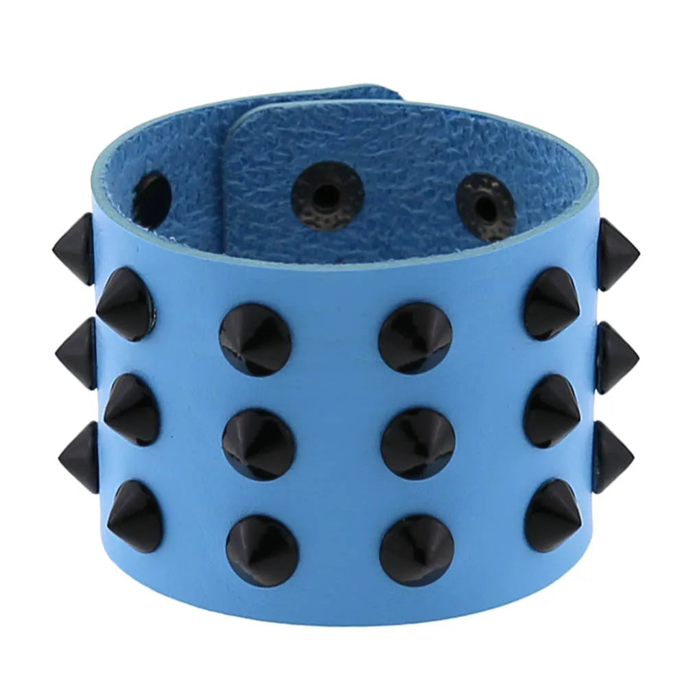 Studded Spiked Leather Cuff Bracelet
