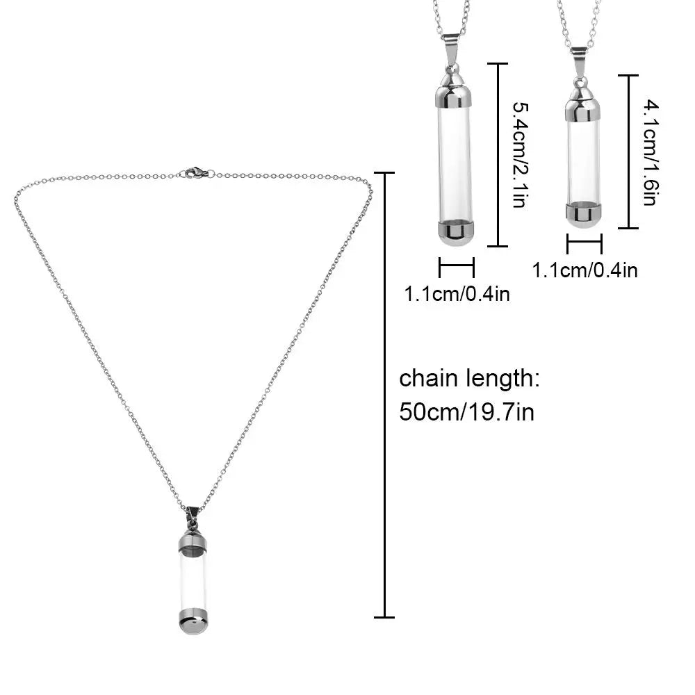Openable Glass Vial Necklace, Keepsake Pendant product photo 3