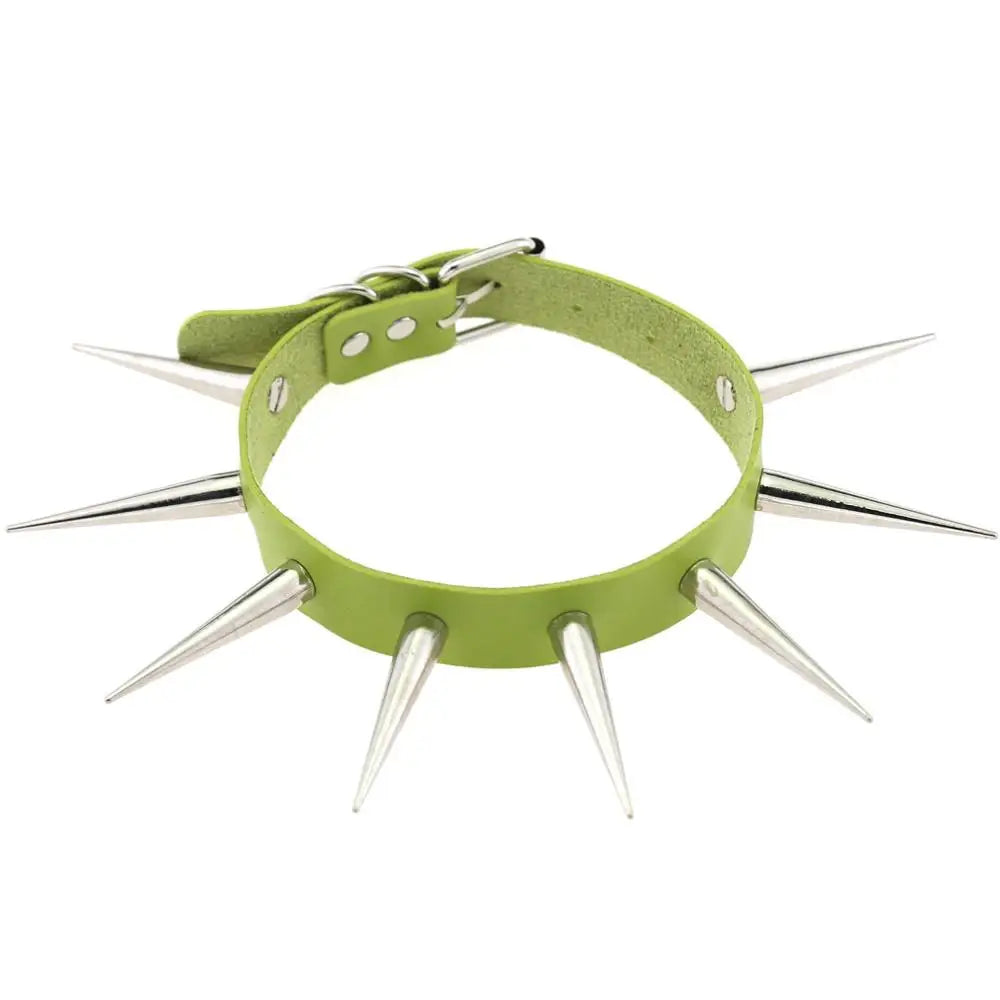 Big spiked studded punk collar choker, view 5