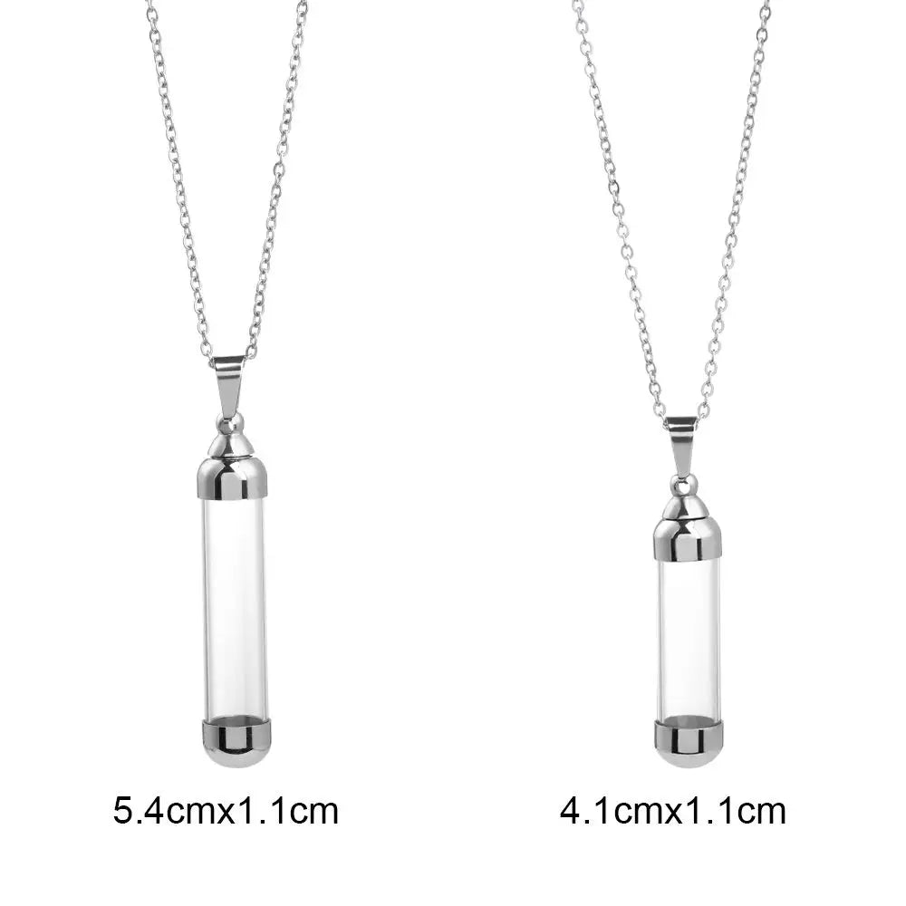 Openable Glass Vial Necklace, Keepsake Pendant product photo 4