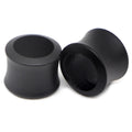 Pair of dark ebony wood saddle-fit ear plugs