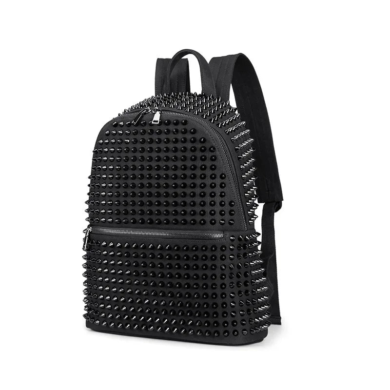 Rivet Studded Punk Leather Backpack