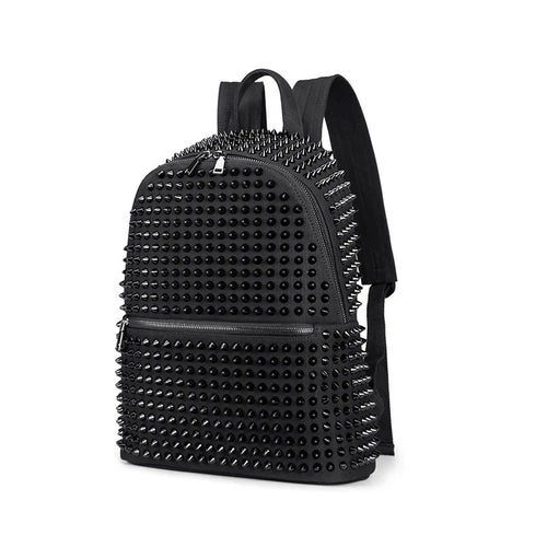 Rivet Studded Punk Leather Backpack